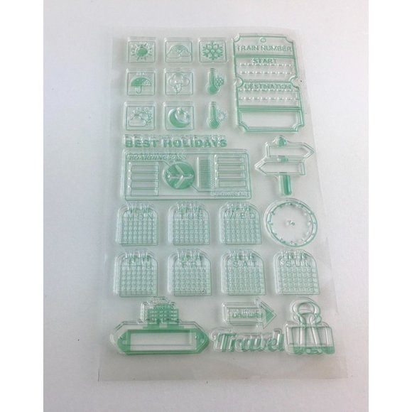 Daily Travel Planner Stamp Kit 25 Pcs Calendar Weather Activity Tracker mq - Picture 8 of 8